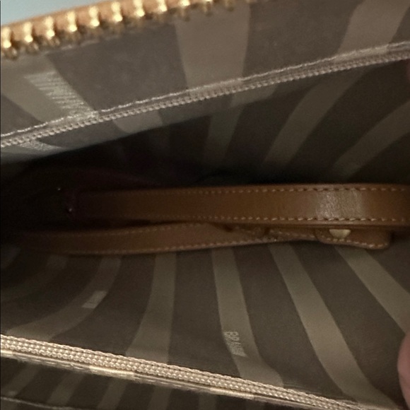 Brahmin Brown and Cream Croc-Embossed Satchel - Picture 5 of 5